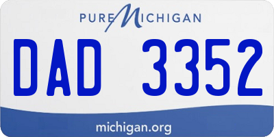 MI license plate DAD3352