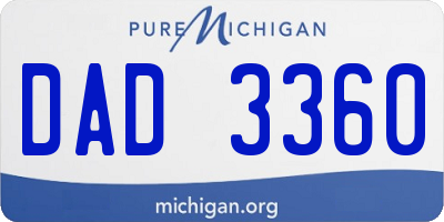 MI license plate DAD3360