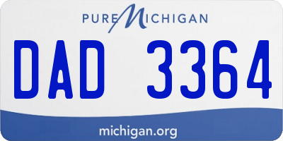 MI license plate DAD3364