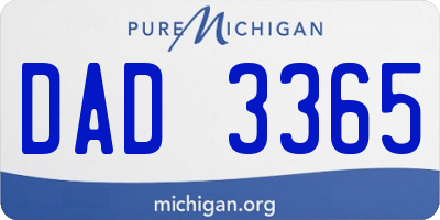 MI license plate DAD3365