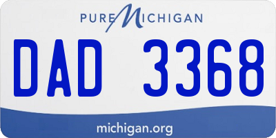 MI license plate DAD3368