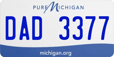 MI license plate DAD3377