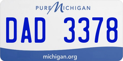 MI license plate DAD3378