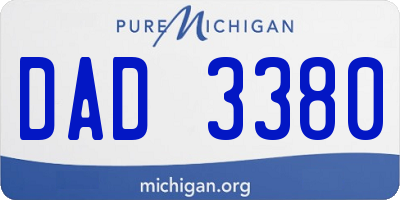 MI license plate DAD3380