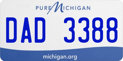 MI license plate DAD3388