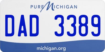 MI license plate DAD3389