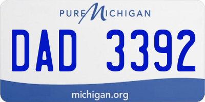 MI license plate DAD3392
