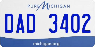 MI license plate DAD3402