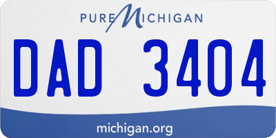 MI license plate DAD3404