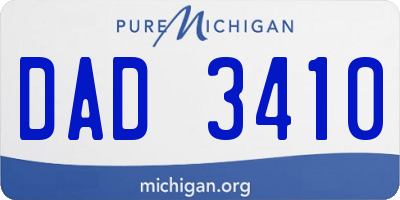MI license plate DAD3410