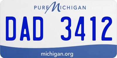 MI license plate DAD3412