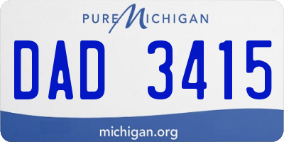 MI license plate DAD3415