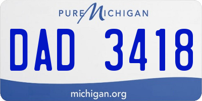 MI license plate DAD3418