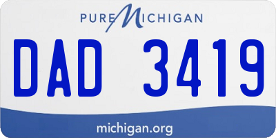 MI license plate DAD3419