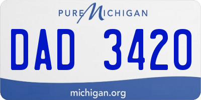 MI license plate DAD3420