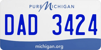 MI license plate DAD3424
