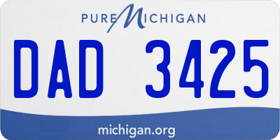 MI license plate DAD3425