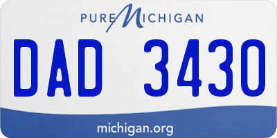 MI license plate DAD3430