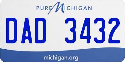 MI license plate DAD3432