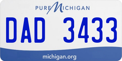 MI license plate DAD3433