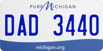 MI license plate DAD3440