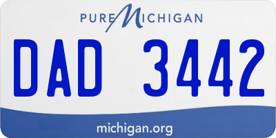 MI license plate DAD3442