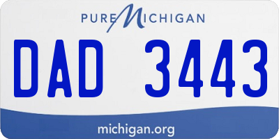 MI license plate DAD3443