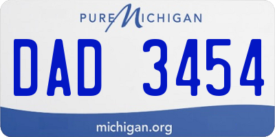 MI license plate DAD3454