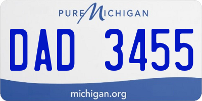 MI license plate DAD3455
