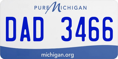MI license plate DAD3466