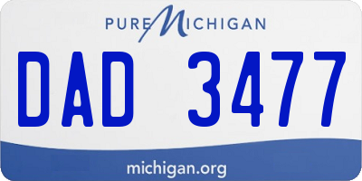 MI license plate DAD3477