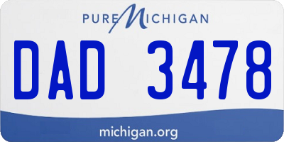 MI license plate DAD3478