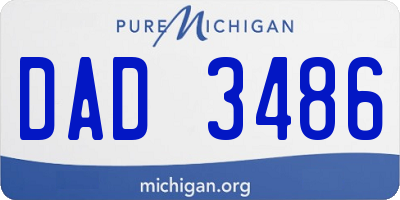 MI license plate DAD3486