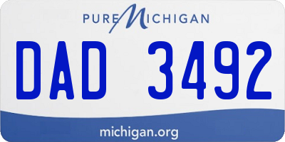 MI license plate DAD3492