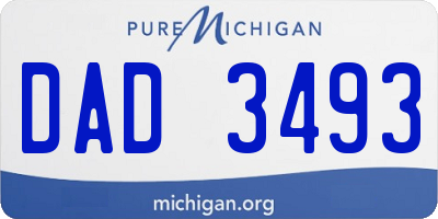 MI license plate DAD3493