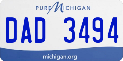 MI license plate DAD3494