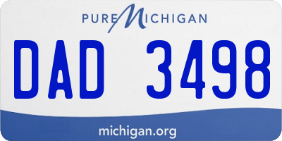 MI license plate DAD3498