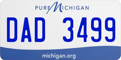 MI license plate DAD3499