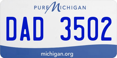MI license plate DAD3502