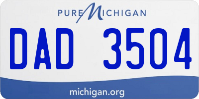 MI license plate DAD3504