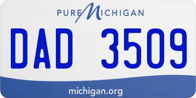 MI license plate DAD3509