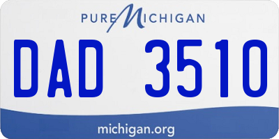 MI license plate DAD3510