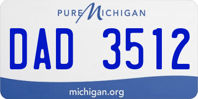 MI license plate DAD3512