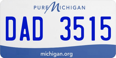 MI license plate DAD3515