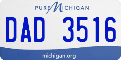 MI license plate DAD3516