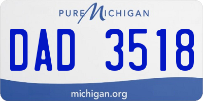 MI license plate DAD3518