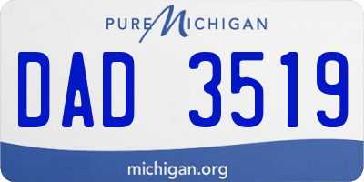 MI license plate DAD3519