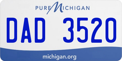 MI license plate DAD3520