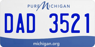 MI license plate DAD3521