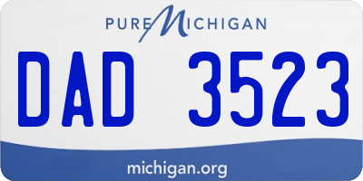 MI license plate DAD3523